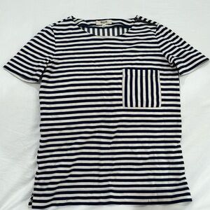 Madewell knit striped zip top XS